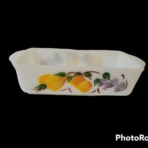 Fire King Milk Glass Gay Fad Loaf Pan Vintage #409